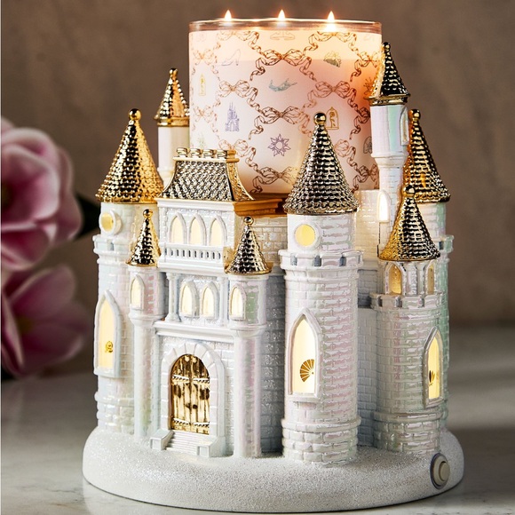 Bath & Body Works Gold and White Disney Princess Castle Candle Holder - Picture 1 of 1